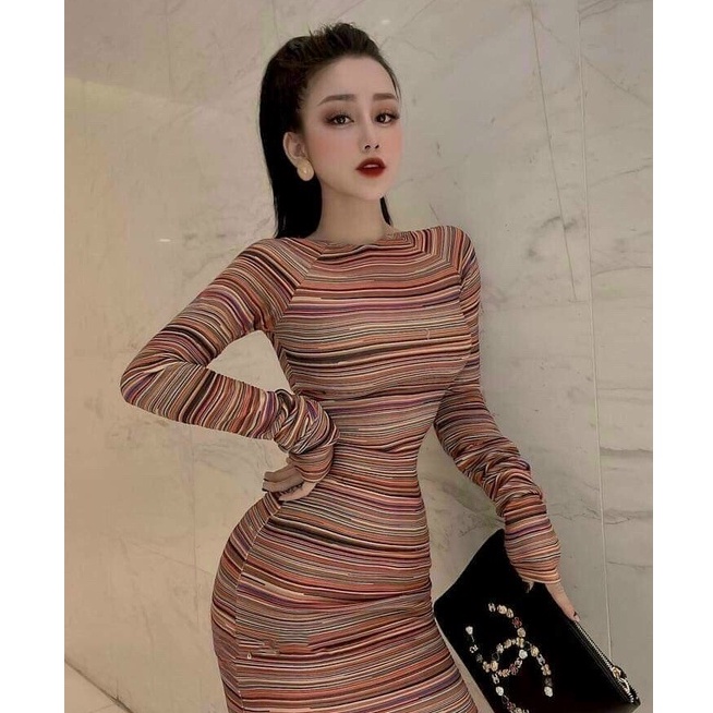 Đầm body nữ,váy thiết kế hở lưng họa tiết chất liệu thun dẻo in KTS tiểu thư dự tiệc dạo phố sexy thời trang XM Minh Phú