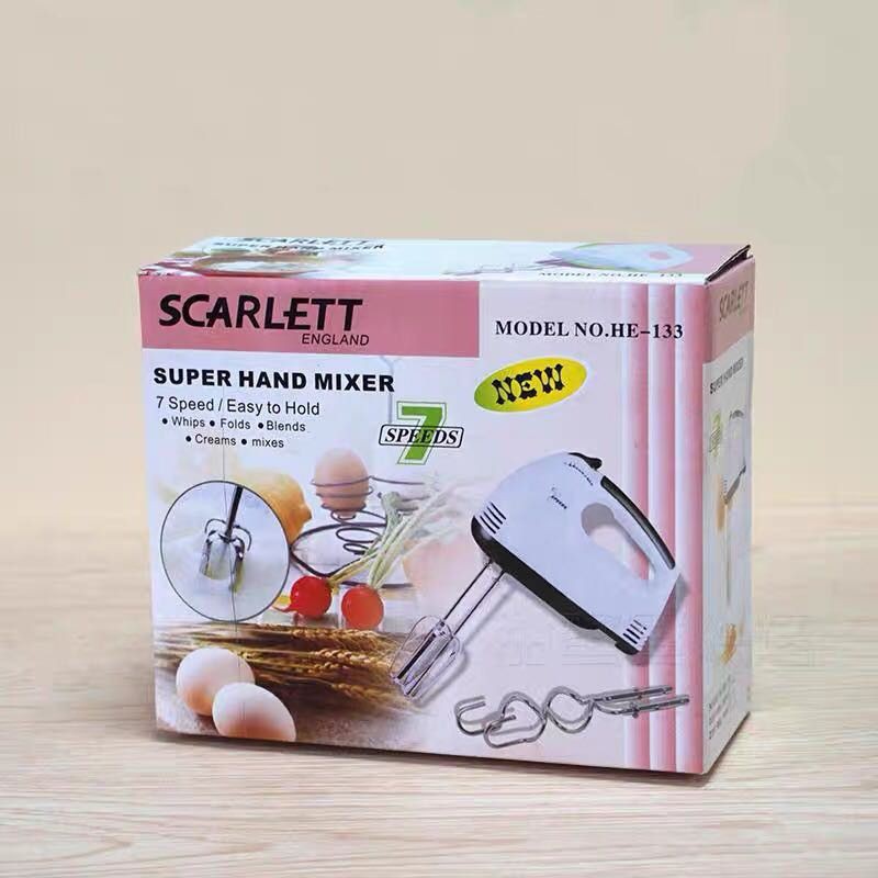 Máy Đánh Trứng Cầm Tay 7 Tốc Độ Công Suất 180W Scarlett HE133 - Tiết Kiệm Thời Gian Và Điện Năng