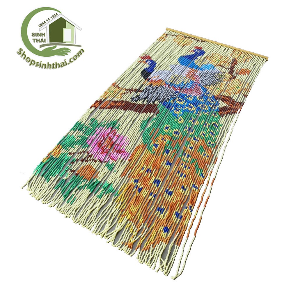 Rèm màn chuỗi hạt nhựa hình chim công nhiều màu 1m x 2m - rèm sanko cao cấp - giao màu ngẫu nhiên