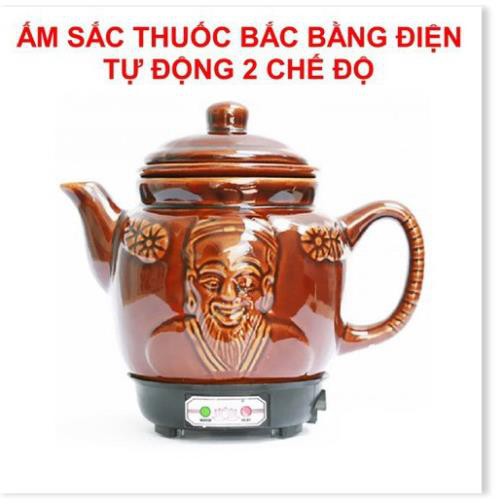 ẤM SẮC THUỐC BẮC BẰNG ĐIỆN 2 CHẾ DỘ NẤU TỰ NGẮT GỐM BÁT TRÀNG FULL COOK