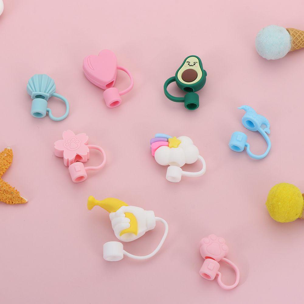 1 Ống Hút Silicone Hoạ Tiết Dễ Thương Xinh Xắn