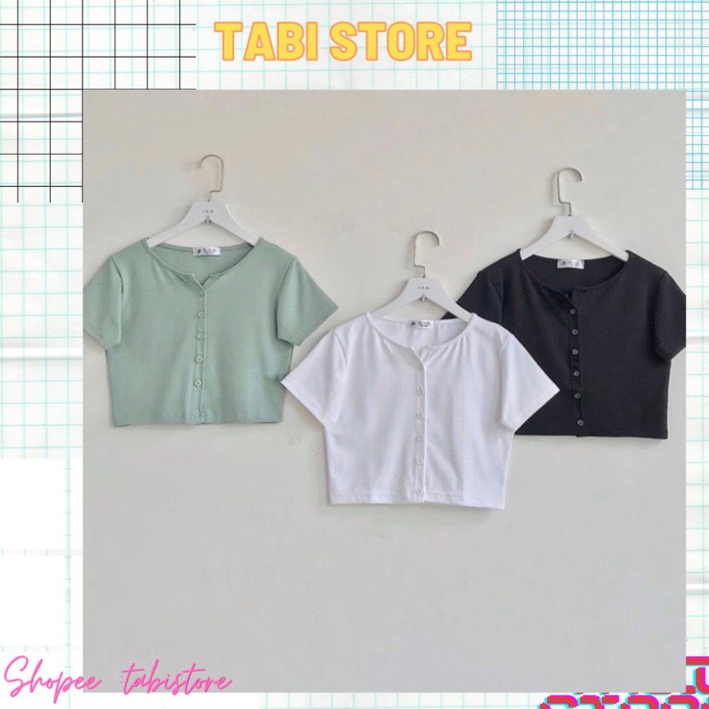 Áo croptop 6 cúc bấm dọc siêu hot trend