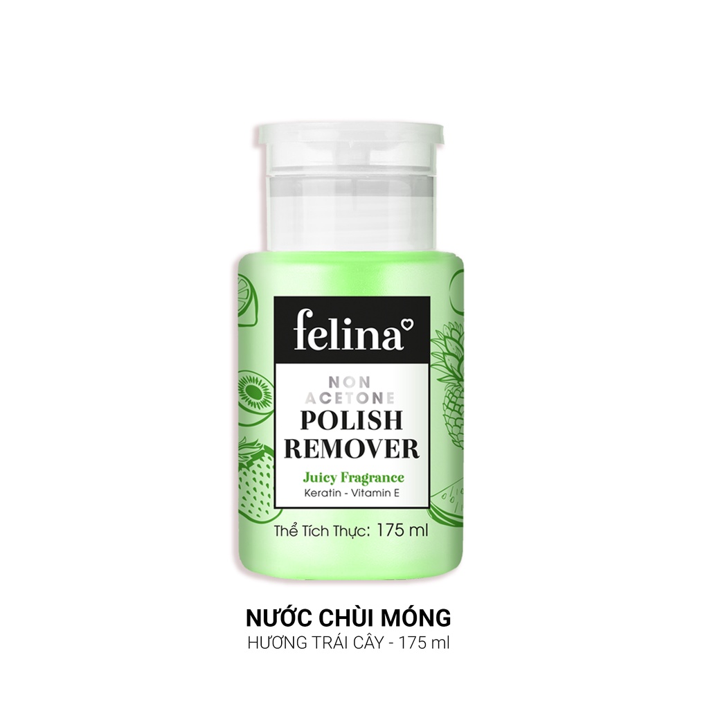 Nước rửa móng tay Felina Nail 175ml, rửa móng nhanh, hương thơm dễ chịu