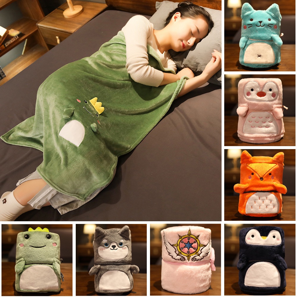 Cuộn Chăn Nghỉ Trưa Văn Phòng Thoáng Khí Hoạt Hình Thú Dễ Thương