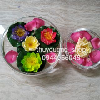 Bát thả hoa gốm sứ bát tràng màu xanh(bát tụ lộc)