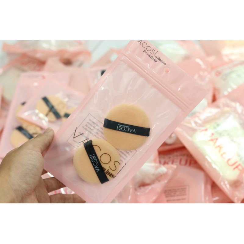 Bông phấn phủ khô tròn nhỏ Vacosi Small Round Puff (BP01) #2 cái