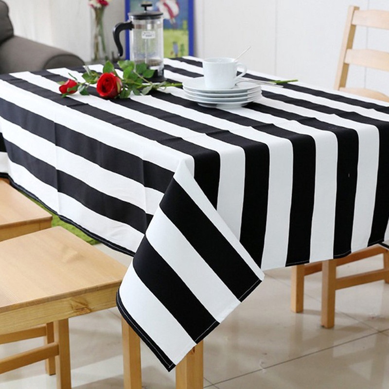 Khăn Trải Bàn Vải Canvas Dày Dặn Hình Chữ Nhật Hiện Đại