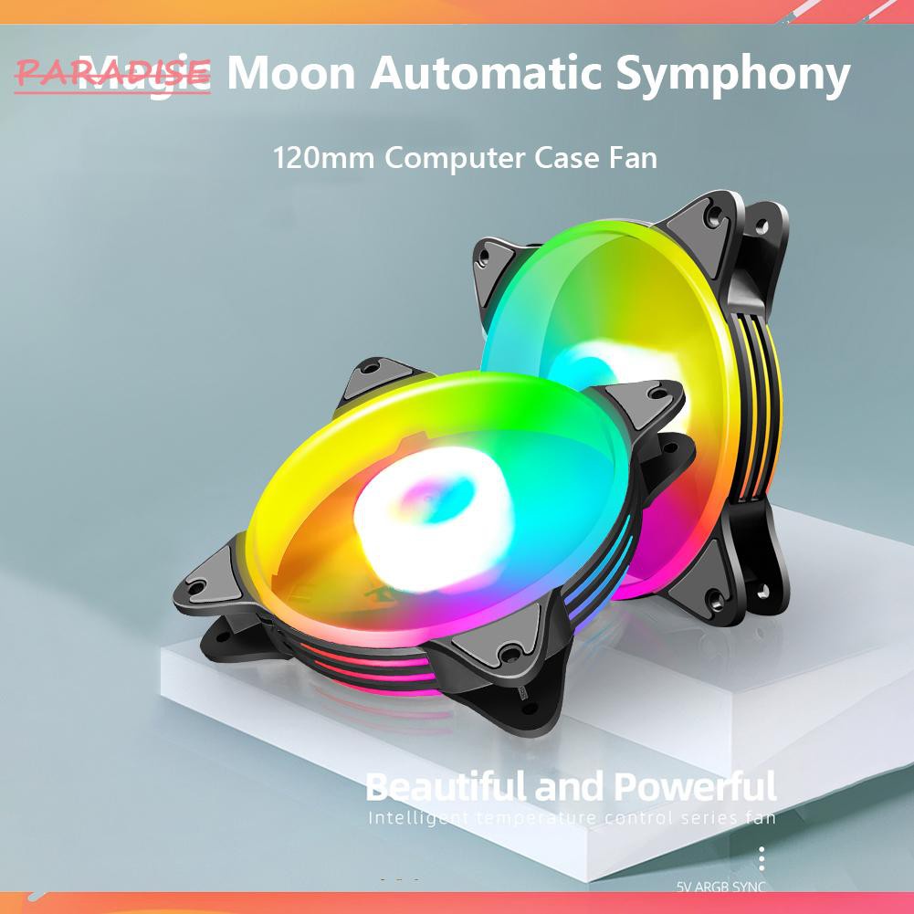 Quạt Tản Nhiệt Làm Mát Màu Rgb Cỡ Lớn 12cm 4 Pin