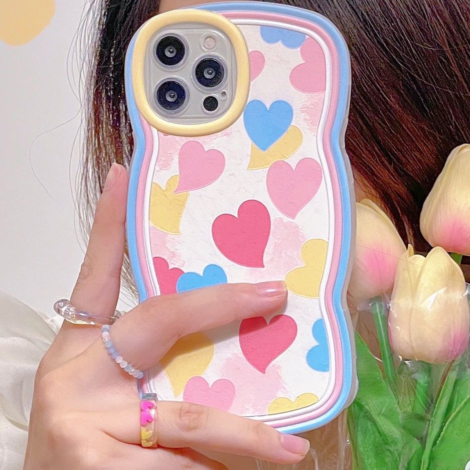 Ốp Điện Thoại Họa Tiết Trái Tim Xinh Xắn Cho iphone 12 13 11 Pro Max X Xs Max Xr Dij2