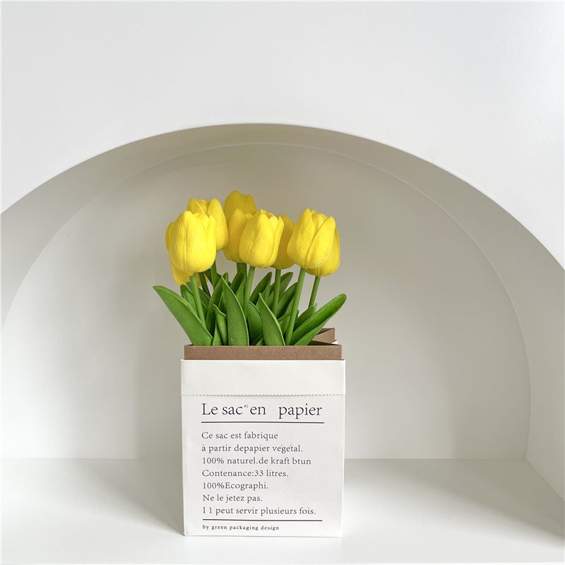 1 Bó Hoa Tulip Nhân Tạo 34CM Cho Trang Trí Tiệc Cưới