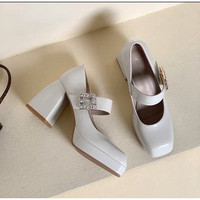 Order _ A12 Giày lolita 3 màu cổ điển Pháp đế trụ 9cm