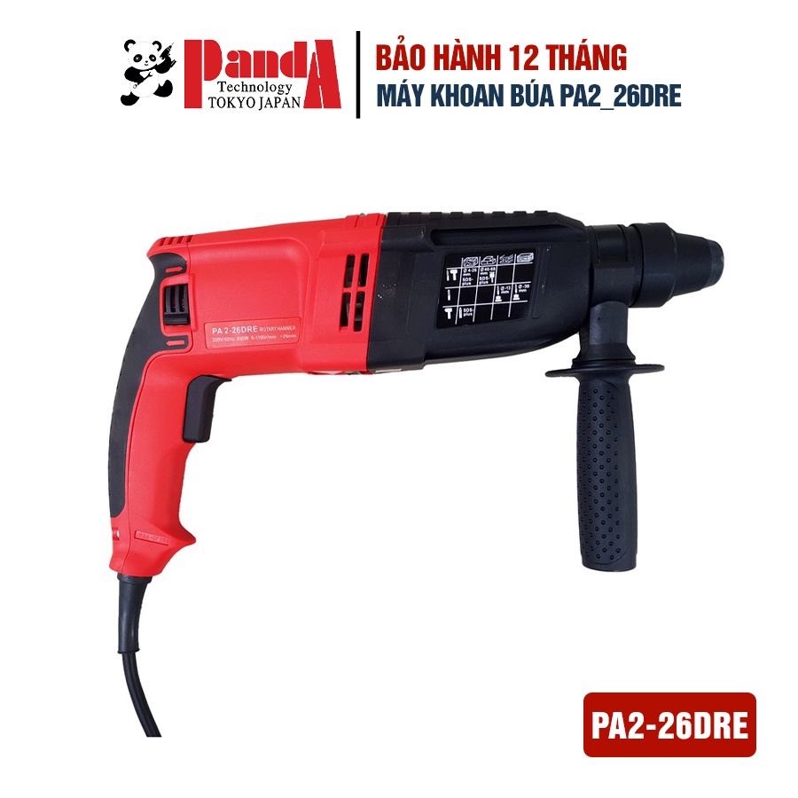 Máy khoan búa cầm tay đa năng Panda PA2_26DRE công suất 850W kèm hộp nhựa đủ bộ phụ kiện - hàng chính hãng