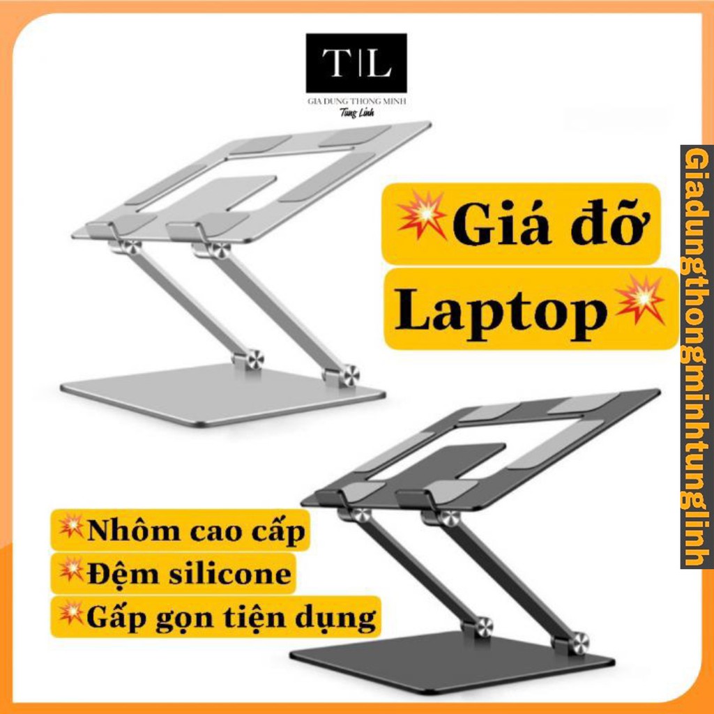 Giá Đỡ Kệ Laptop Gấp Gọn Đa Năng Chữ Z - Nhôm cao cấp Silicone đa điểm chống trượt tản nhiệt tốt cho máy 10-18inch