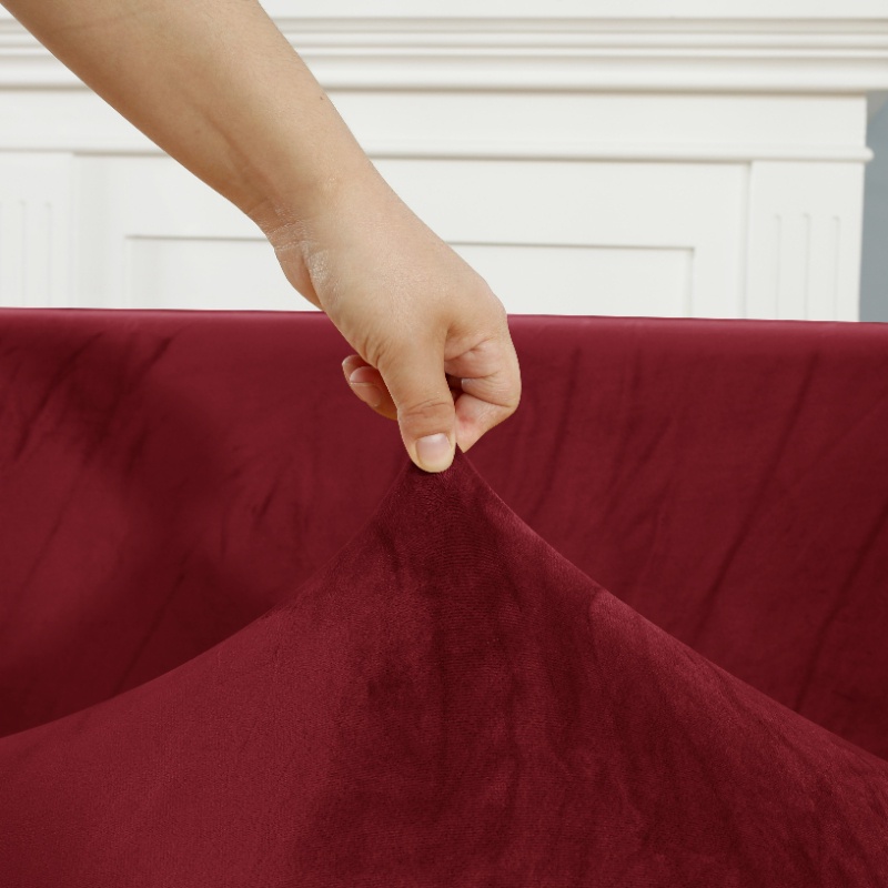 Vỏ Bọc Ghế Sofa 1/2/3/4 Chỗ Ngồi Bằng Vải Nhung Co Giãn