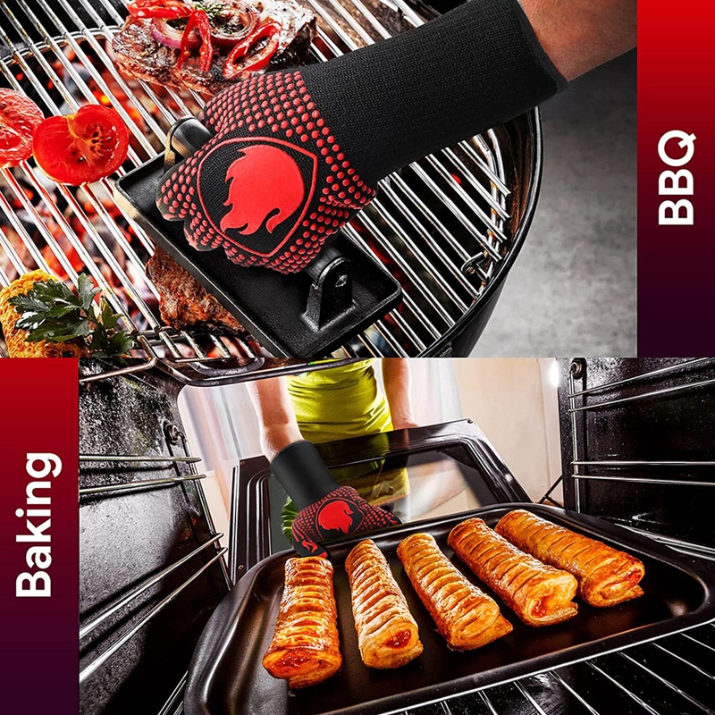 Găng Tay Chịu Nhiệt Có Móc Treo Đa Ứng Dụng Cho Nhà Bếp