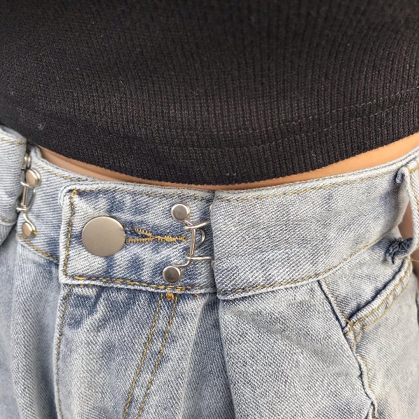 Quần Jeans Cài Eo JEMCLOSET Ea 2 Màu Đen Xanh Vải Dày Dặn Thông Thoáng Dễ Dàng Phối Đồ Phong Cách Hàn Quốc 2279
