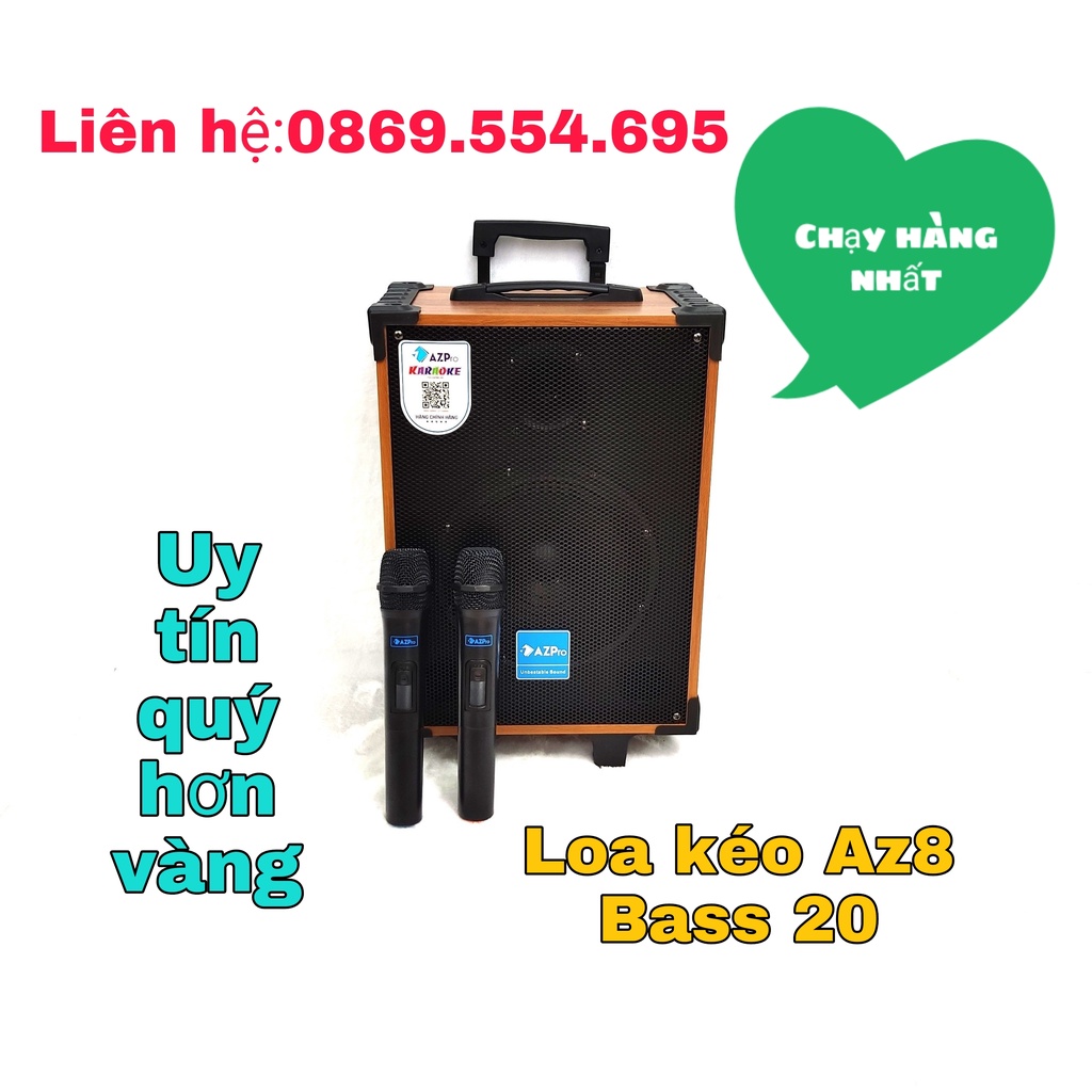 LOA KÉO CHÍNH HÃNG AZPRO AZ8_VỎ GỖ_CÔNG SUẤT MAX 350W