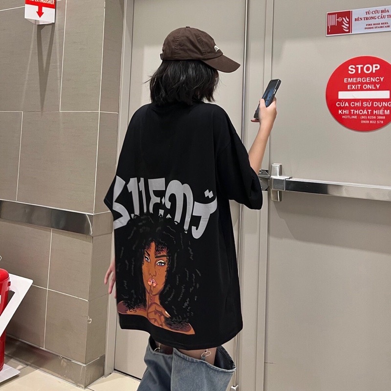 Áo thun cô gái Tóc XùChất cotton suForm thụng tay lỡkiểu dáng Unisexphong cách ao thun Nam và Nữ giá rẻ nhất