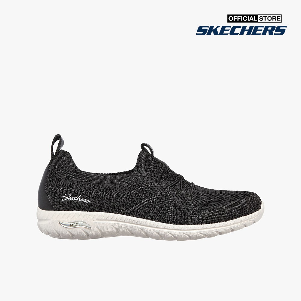 SKECHERS - Giày slip on nữ phối dây thắt Arch Fit Flex 100285-BKW