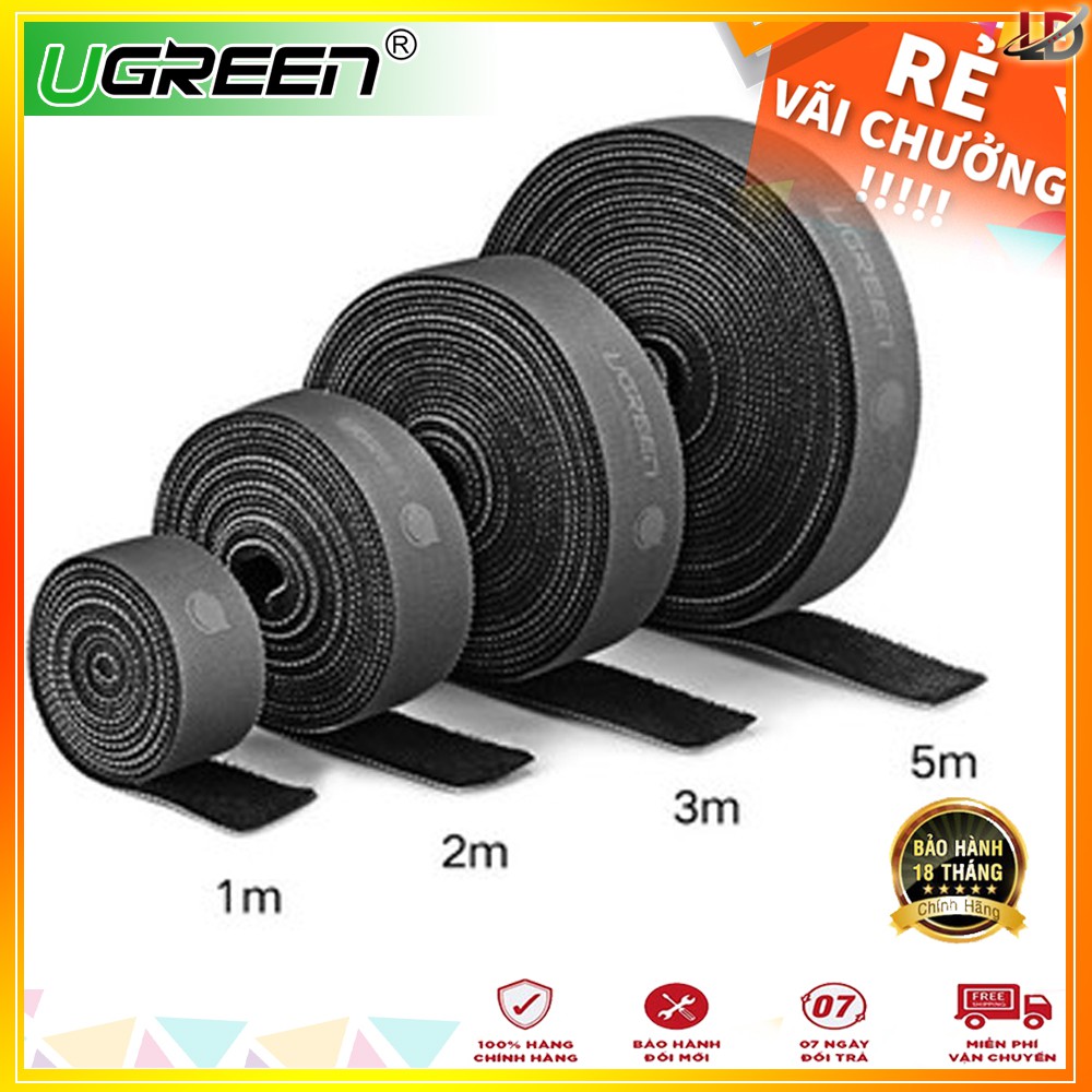 Dây dán Velcro UGREEN LP124 - Hàng chính hãng (màu xám)