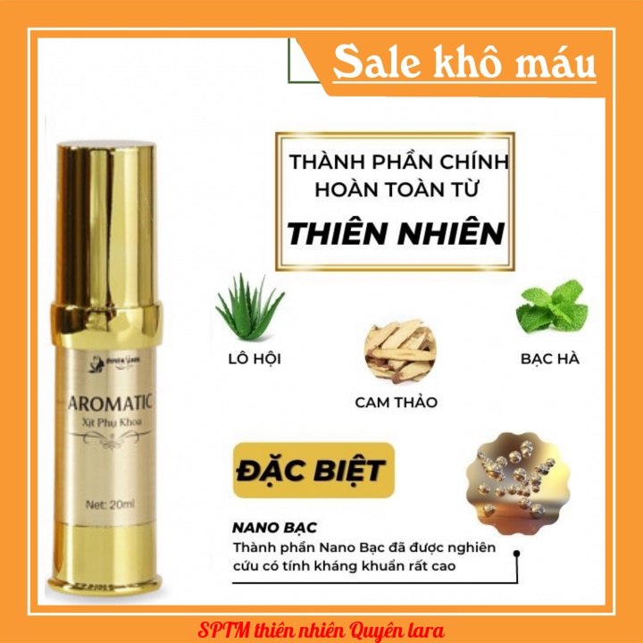 Xịt Phụ Khoa Aromatic Quyên Lara,Hương Thơm Quyến Rũ Khử Mùi Hôi,Làm Thơm,Hồng,Se Khít Cô Bé Dạng Xịt 20ml