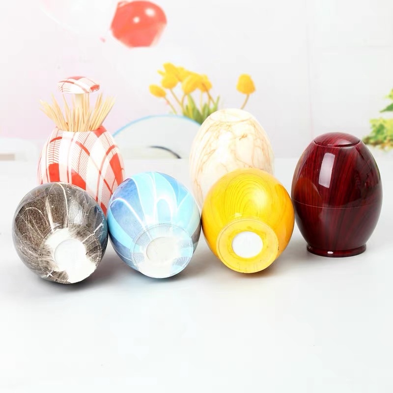 Hộp Tăm Hình Trứng Hoạ Tiết Bắt Mắt