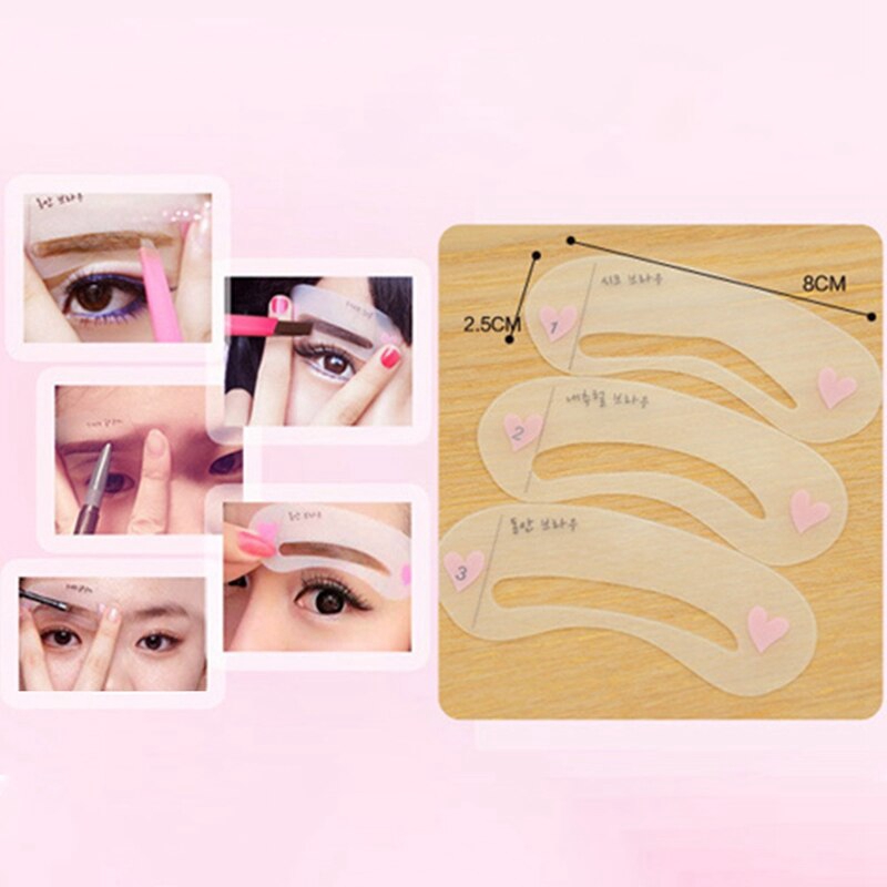 Bộ 3 cái thẻ khuôn hỗ trợ kẻ lông mày