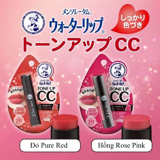 Son dưỡng môi Tone Up CC Mentholatum Nhật Bản đỏ pure red Cheap moment BTS