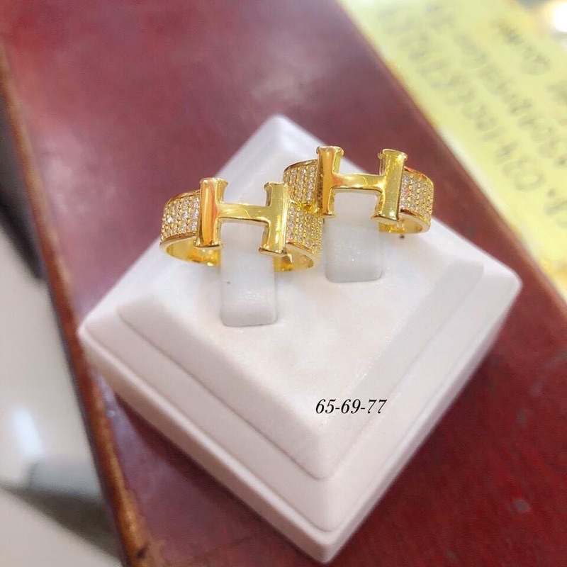 nhẫn nữ mạ vàng chữ h