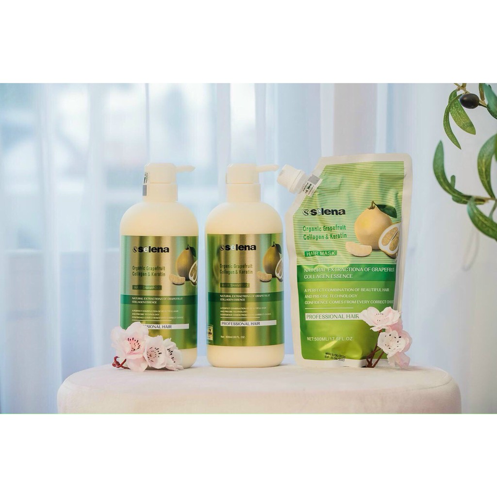 CẶP DẦU GỘI VÀ XẢ SELENA 800mlx2 phục hồi tóc mềm mượt