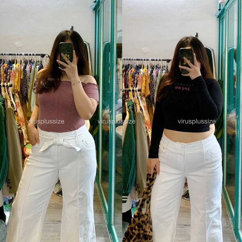 quần suông inc bigsize màu trắng