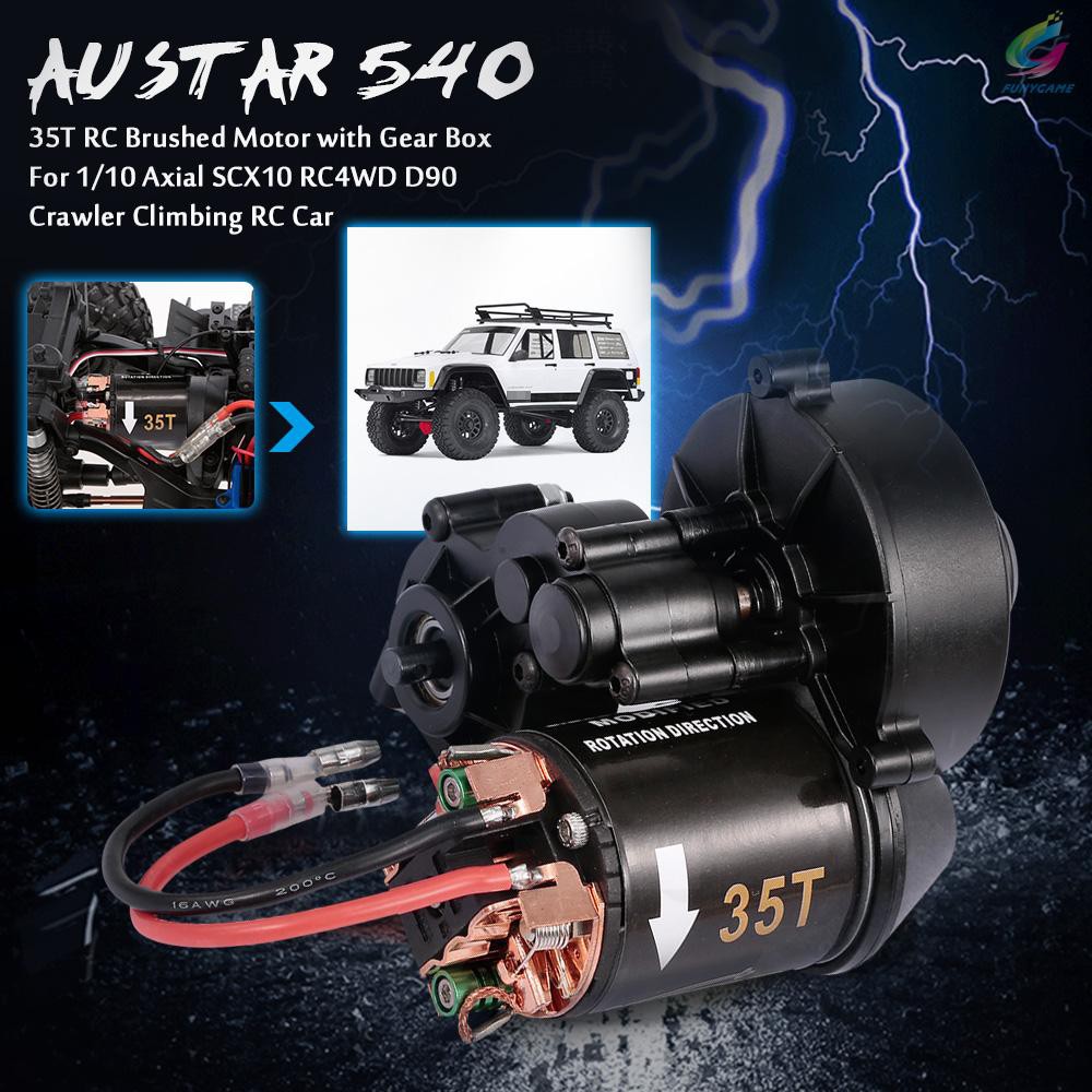 AUSTAR 540 35T RC Brushed Motor with Gear Box for 1/10 Axial SCX10 RC4WD D90 Crawler Climbing RC Car