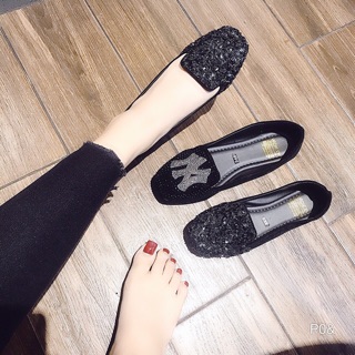 (Th11/2019) Giày búp bê nhung tán đinh phối đá. (3 mẫu)