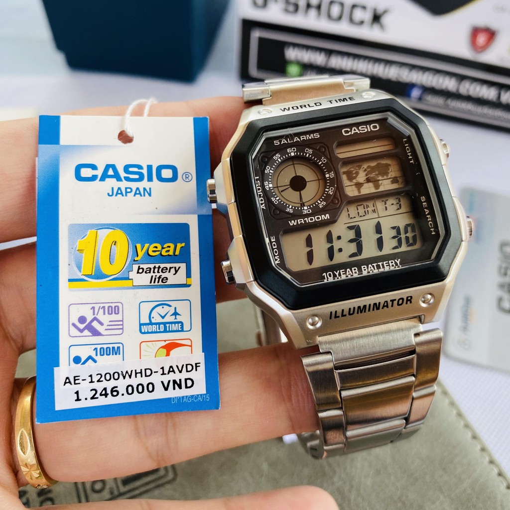 Đồng Hồ Nam Casio AE-1200WHD-1AVDF - Tem Vàng,Chính Hãng Anh Khuê [Bảo Hành 5 Năm - Thay Pin 10 Năm] | WebRaoVat - webraovat.net.vn