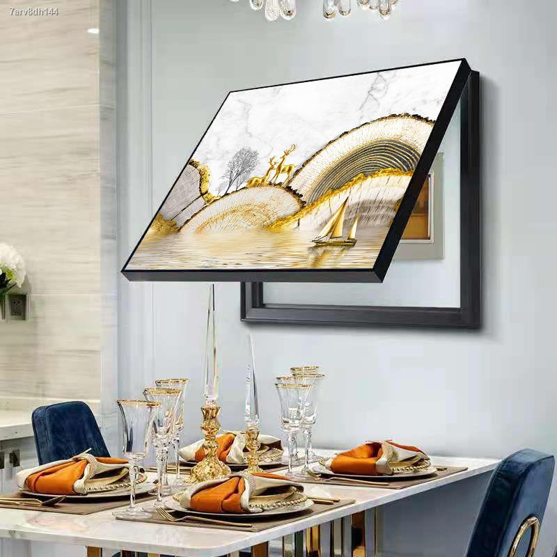 Hộp đồng hồ điện tranh trang trí miễn đục lỗ đơn giản hiện đại phòng khách công tắc phân phối treo