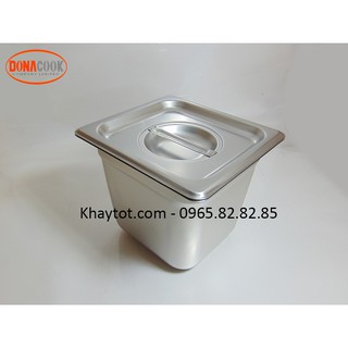 KHAY INOX ĐỰNG THẠCH TRÀ SƯA 1/6-150MM (CÓ NẮP)