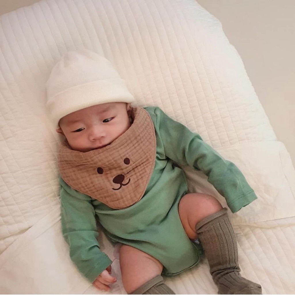 Ins Khăn Yếm Vải Cotton Gauze Thấm Hút Nước Dành Cho Trẻ Em