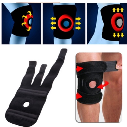 Đai Quấn Bảo Vệ Đầu Gối Màu Đen Có Thể Điều Chỉnh Hỗ Trợ Ổn Định Chơi Thể