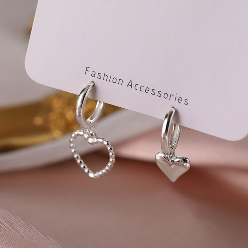Khuyên tai mặt hình trái tim xinh xắn thời trang phong cách Hàn Quốc dành cho nữ