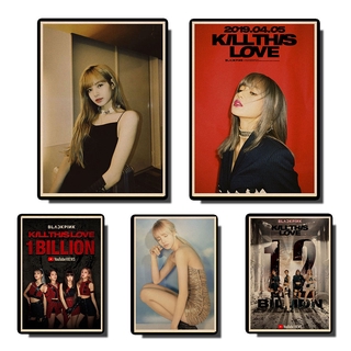 Poster Nhóm Nhạc BLACKPINK Lisa Phong Cách Retro