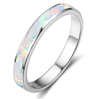 Nhẫn Đeo Tay Kim Loại Đính Đá Opal Thời Trang Cho Nữ Size 5 6 7 8 9 10 11 12