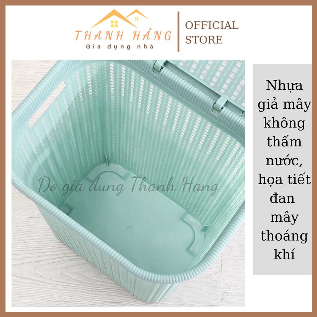 Sọt cao có nắp đựng quần áo đồ chơi Hàn Quốc hàng chuẩn cỡ đại