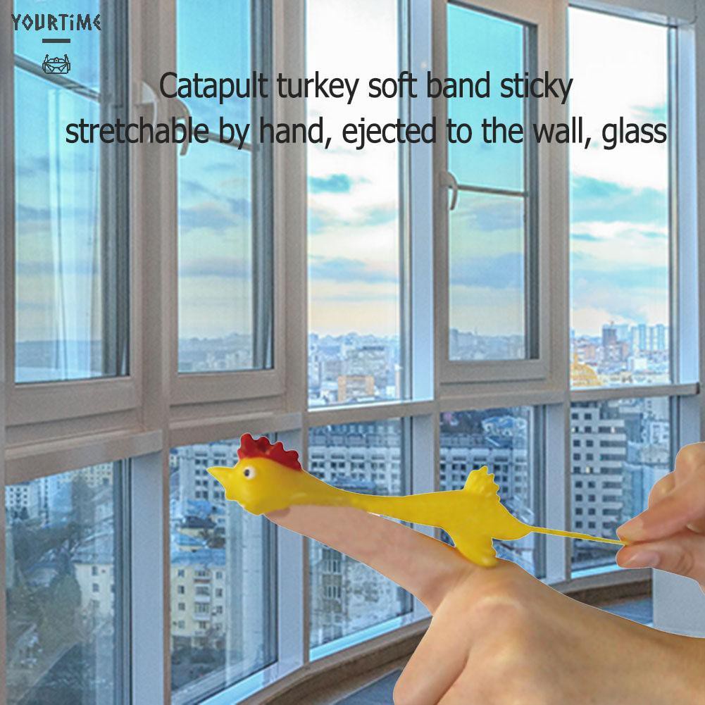 Đồ chơi 11.5cm Novelty Joke Finger Toys Stretchy Flying Laugh Turkey Sticky Chicken
