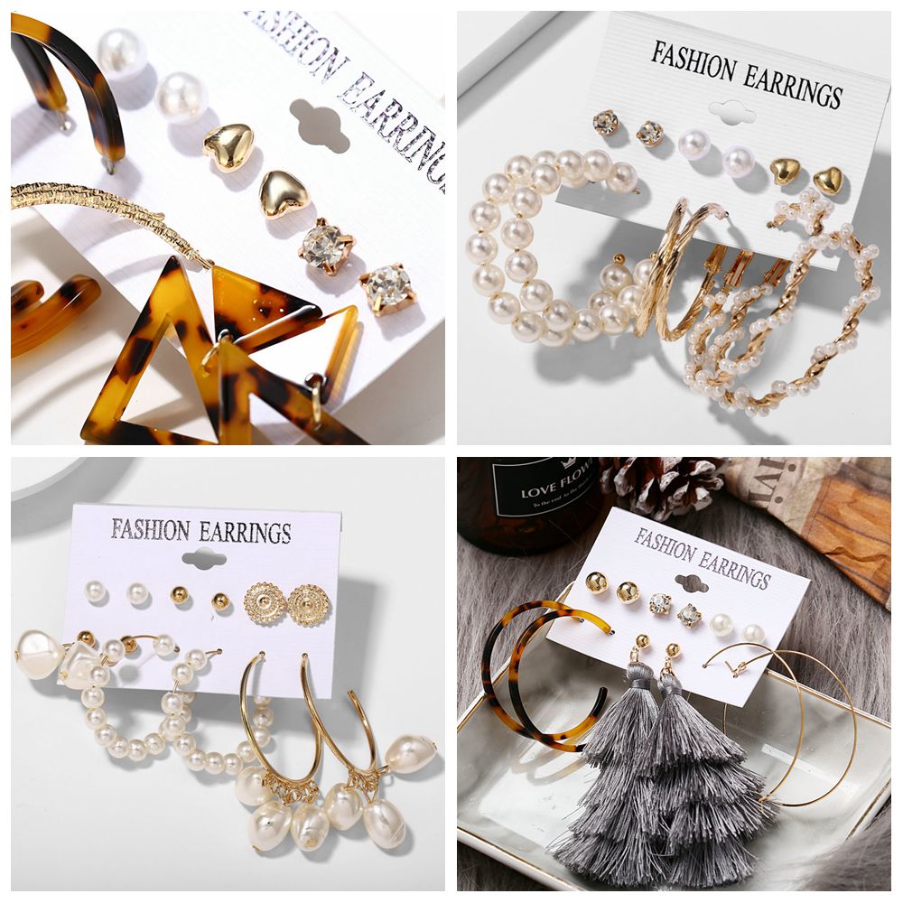 Bộ 37 cái bông tai phong cách sang trọng cho nữ