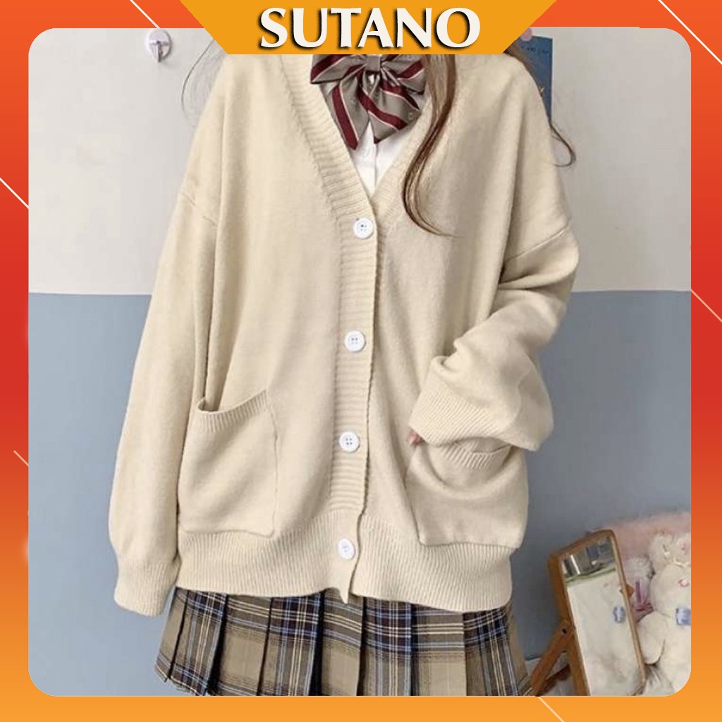 Áo Khoác Cardigan Dài Tay Dễ Thương Học Sinh kiểu dáng Hàn quốc dày dặn hàng đẹp A466 SUTANO