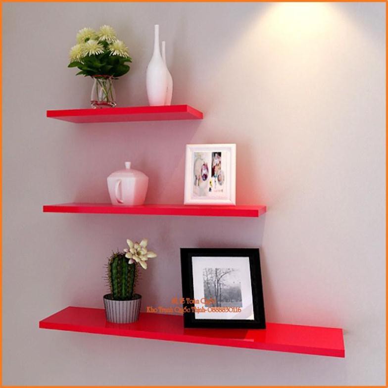 Bộ 1 kệ treo tường dài 40cm sâu 20cm Gỗ Lõi Xanh Chống Ẩm + Tặng Phụ Kiện Lắp Đặt.