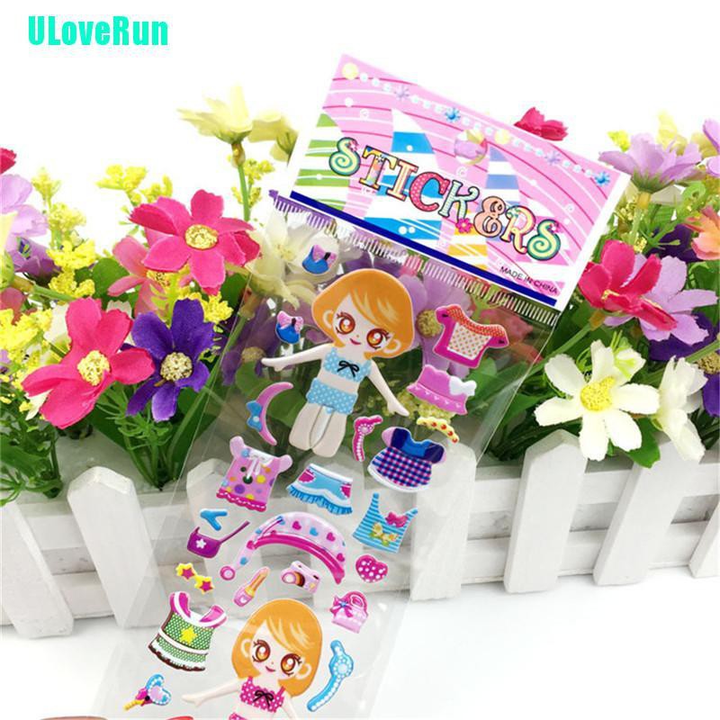 Set 5 Tấm Sticker 3D Dán Trang Phục Cho Bé Gái