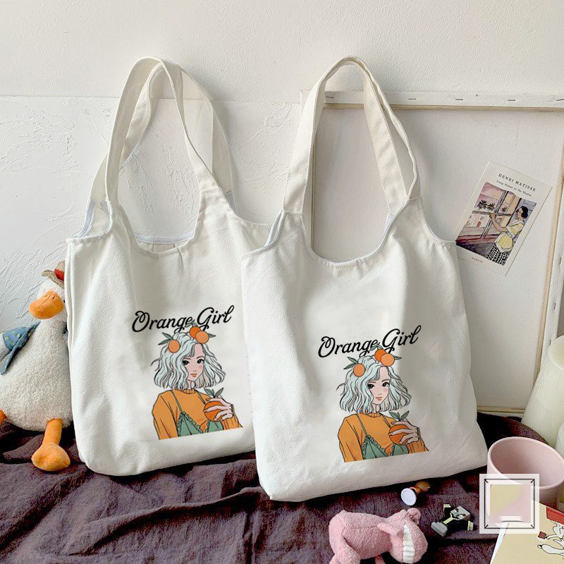 Túi tote ❤️ Túi vải Canvas đeo vai phong cách Ulzzang, vải bố form Unisex Vintage - TT06