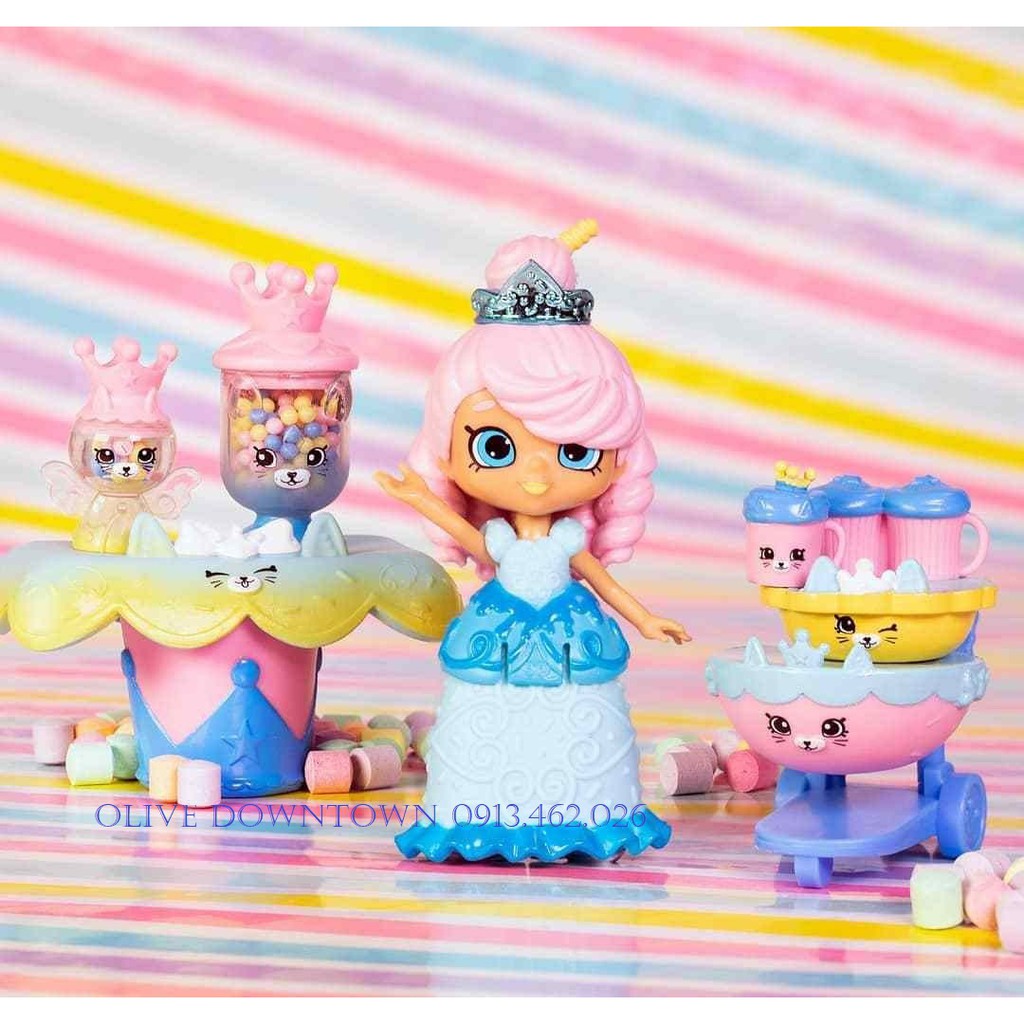 2 Hộp 🎁 Búp bê Kèm phụ kiện Quầy bánh kẹo mèo đáng yêu - Đồ chơi Shopkins Royal Trend VNXK