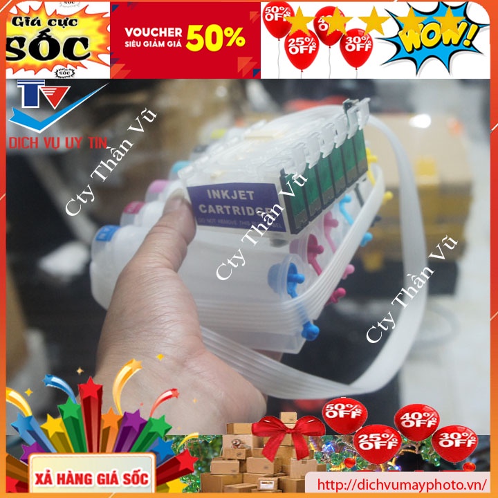 Bộ dẫn mực ngoài liên tục cho máy in Epson 1390 1430 G4500 PX 1004 T60 T50 1400 hàng chuẩn đẹp